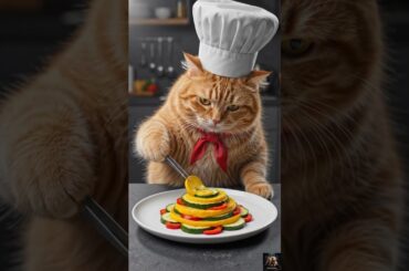 Cat Funny Chef Gung Makes a Professional Ratatouille #shorts  #cat #3danimation #funnycats