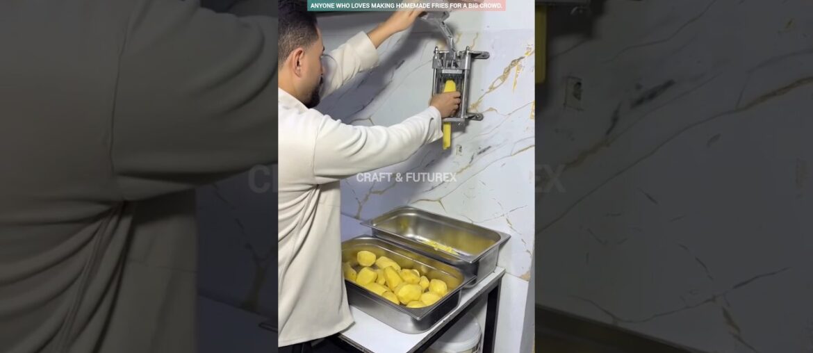 ​The fastest way to cut french fries unlimited potato prep. #ytshorts