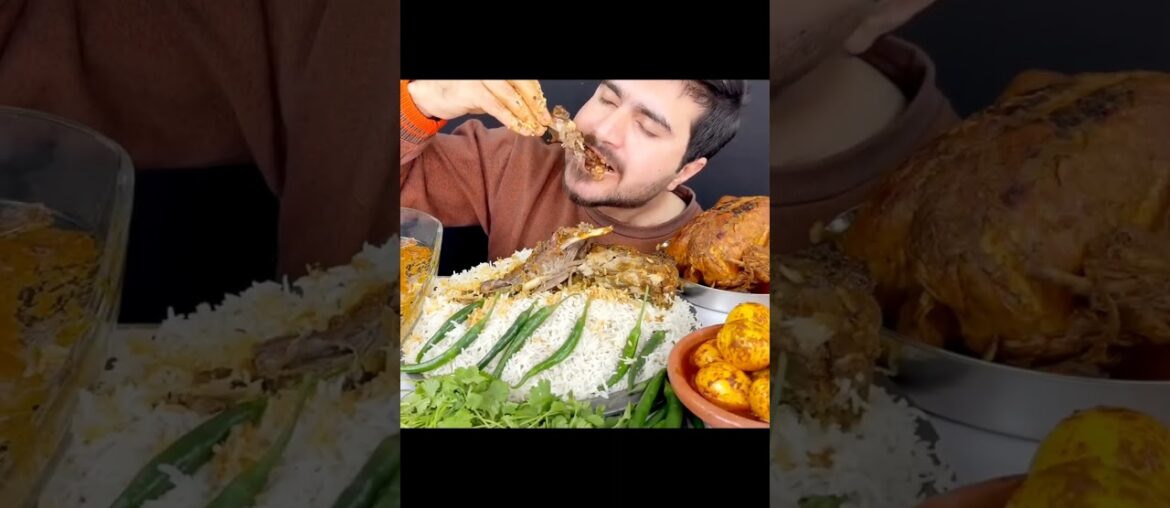 ASMR EATING SPICY 🔥🥵 CHICKEN MUTTON #mukbang #asmreating #youtubeshorts#food #eatingsounds #ytshorts