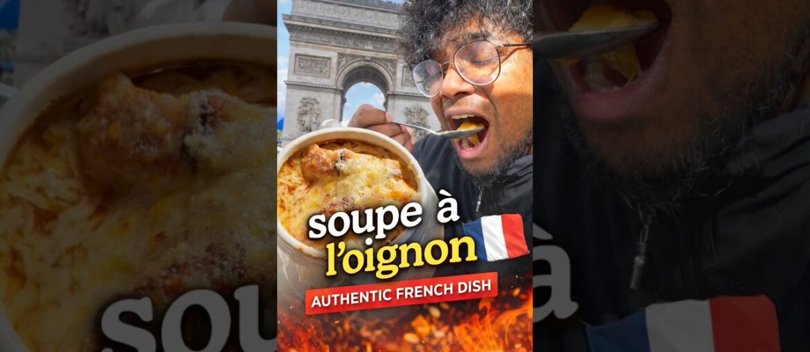 Soupe à l'oignon - An authentic French delicacy ❤️ #youtubeshorts #french #cuisine