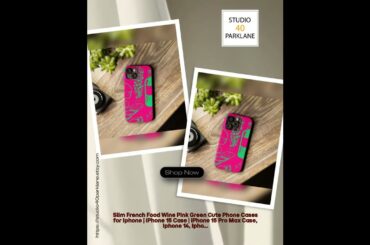 Slim French Food Wine Pink Green Cute Phone Cases for Iphone | iPhone 15 Case | iPhone 15 Pro Max...