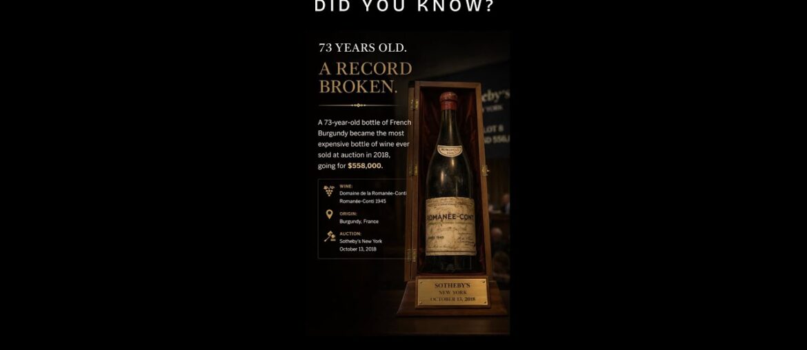 Did you know - A 73-year-old bottle of French Burgundy became the most expensive bottle of wine ever