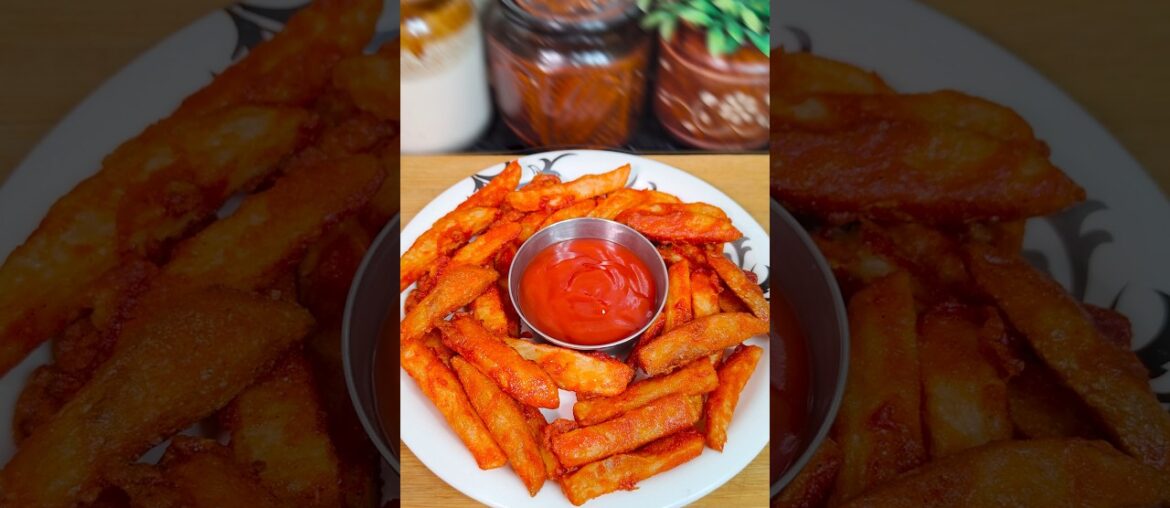 Perfect FRENCH FRIES 🍟😋Spicy garlic french fries #shorts #snacks #recipe #frenchfries