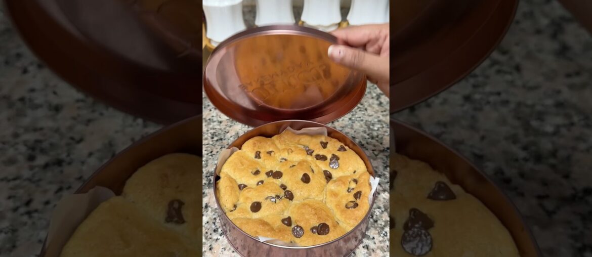 I made cookie 🍪 pie in a tin 🤤 #ashortaday #minivlog #youtubeshorts #foodie