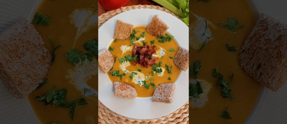 🍲 French 🎃 Pumpkin soup #pumpkin #asmr #recipe #soup #foodshorts