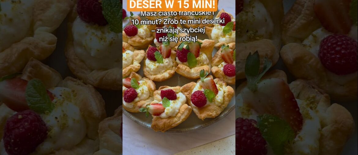 Masz ciasto francuskie i 10 minut? Zrób te mini deserki!  #shorts #food #recipe #przepis #deser