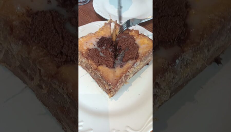 FRENCH TOAST WITH CONDENSED MILK CHOCOLATE POWDER#foodie#cravings#satisfying#asmr