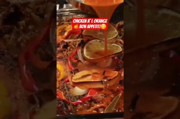 JAMAICAN MAKING FRENCH CUISINE🤪🍊🍗 #food #cooking #shortsfeed #orangechicken