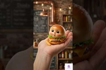Tiny Burger Creature Eats a French Fry! 🍟🤤 (Satisfying ASMR)