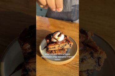 I created this chocolate chip banana bread French toast and it blew my mind 🤤🤯 #shorts