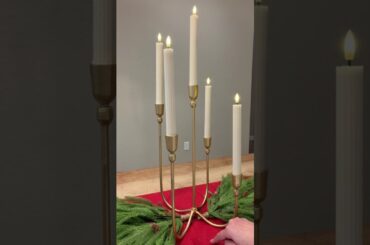 Iron Tabletop Candelabra - Decorative Metal Candelabra Candle Holder, 5 French Dinner Candles (Dinne