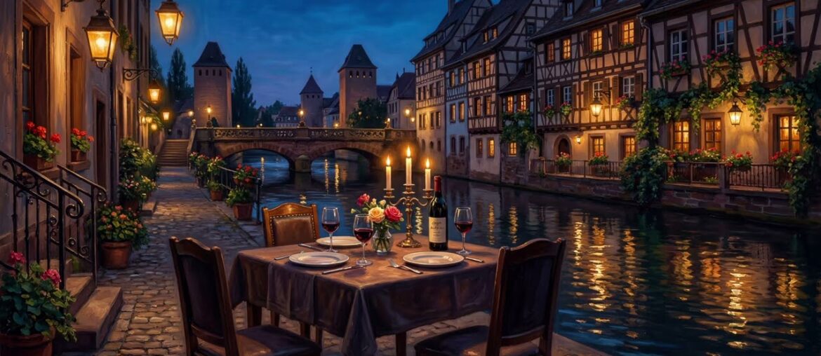 Dinner in Strasbourg, France | Romantic French Restaurant Music (1 Hour)