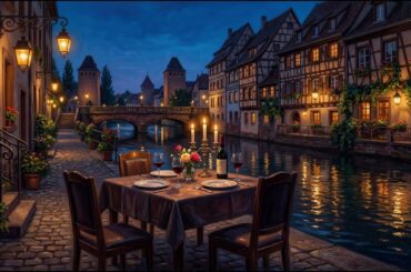 Dinner in Strasbourg, France | Romantic French Restaurant Music (1 Hour)