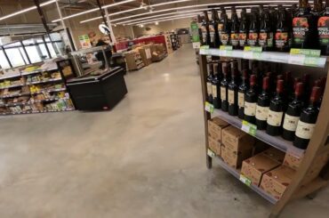 wine section at a local grocery store in Melun