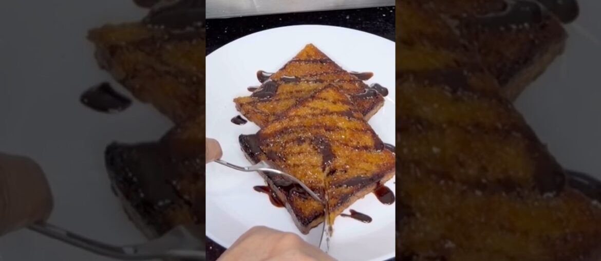 French Toast With Chocolate Syrup | Induction  Zepto Finds #shorts #frenchtoast #youtubeshorts #fyp