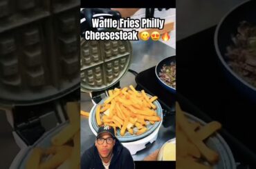 Waffle Fries Philly Cheesesteak! #shorts #food #foodie