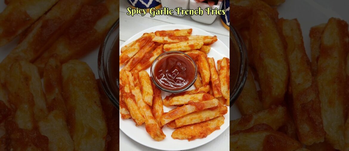 Spicy garlic french fries #shorts #snacks #recipe #frenchfries #potato #trending #viral #shortsfeed