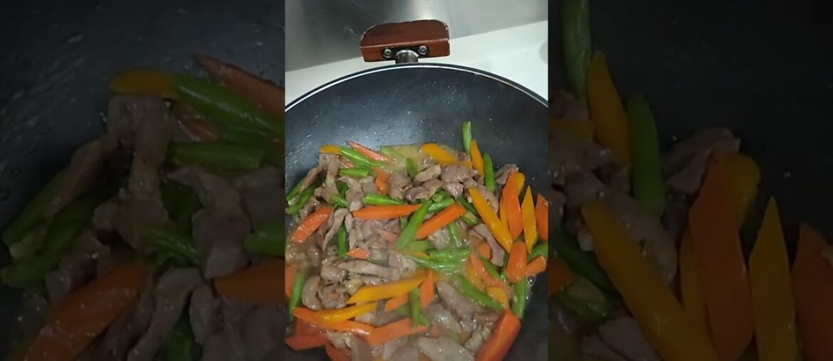 STIR FRY PORK FILLET WITH CARROT AND FRENCH BEANS #trending #food #shortsfeed #shortsfeed  #viral