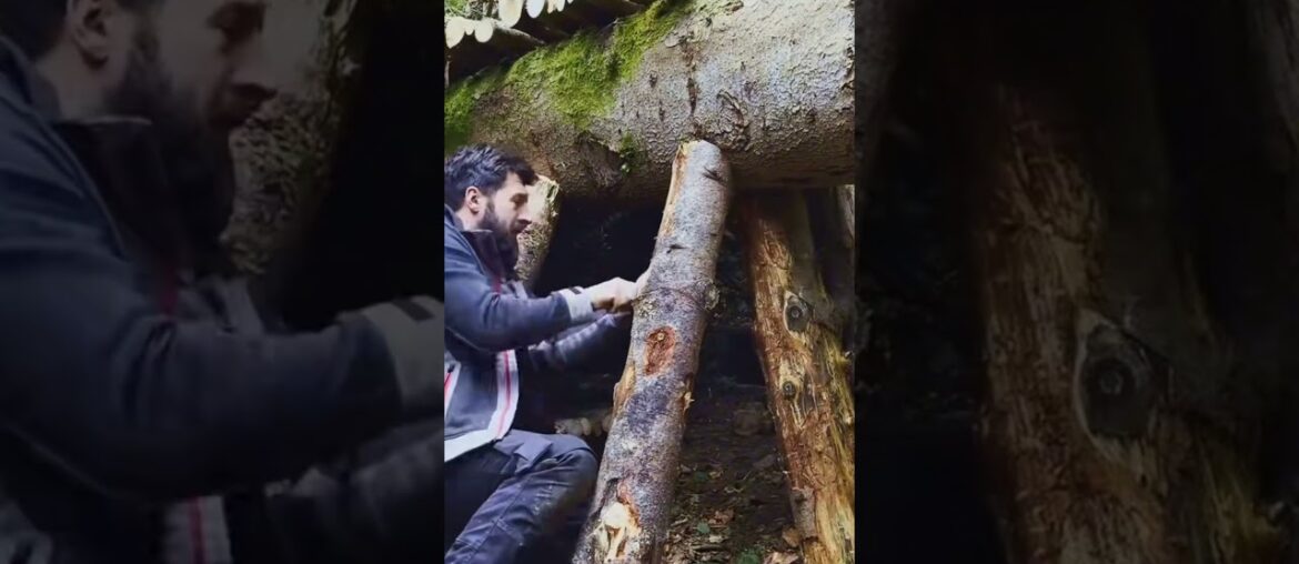 Build a safe hidden lunch and cook French food #shorts #camping #outdoors