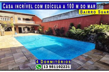 🏠 Casa incrível na praia com edícula a 100 m do mar bairro Suarão confira!