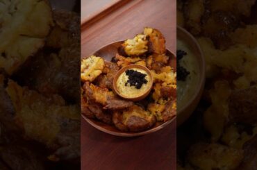 Crispy Smashed Potatoes with Roasted Garlic Dill Mayo | Easy Gourmet Potato Recipe