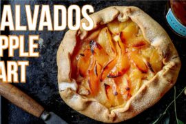 Calvados flambee apple tart | unique local Normandy specialty