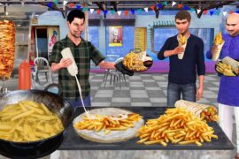 French Fries Shawarma Recipe Village Famous Street Food Hindi Kahani Moral Stories New Comedy Video