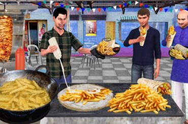 French Fries Shawarma Recipe Village Famous Street Food Hindi Kahani Moral Stories New Comedy Video