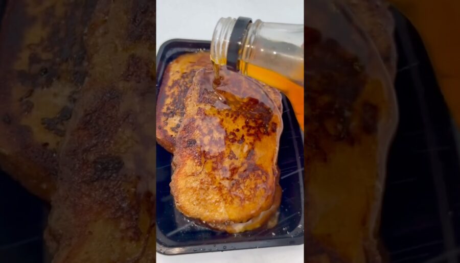 Gourmet Brioche Bread French Toast!🍞🍯🍁💯🔥❤️‍🔥 #frenchtoast #brioche #dessert #shorts