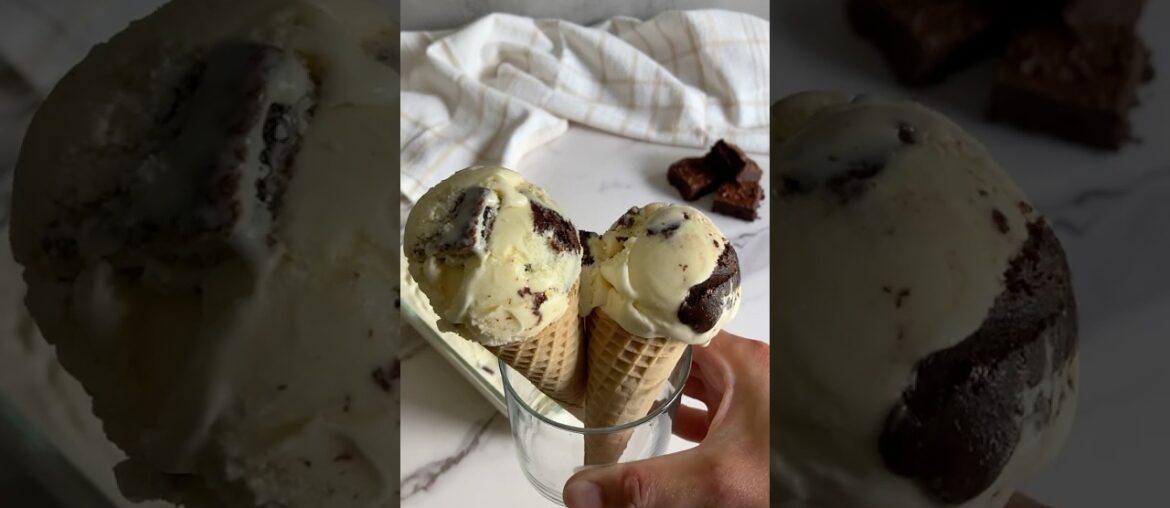Salted French Vanilla Brownie Ice Cream Recipe - Homemade