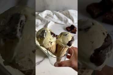 Salted French Vanilla Brownie Ice Cream Recipe - Homemade