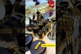 Elevate your dining experience with this stunning Black & Gold Ceramic  Collection#HomeDecor