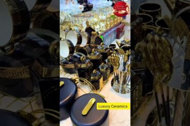 Elevate your dining experience with this stunning Black & Gold Ceramic  Collection#HomeDecor