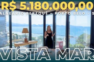 Apartamento com vista para o mar no Balneário Perequê, Porto Belo/SC com 3 suítes, mobiliado