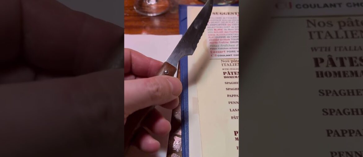 A steak knife in a French restaurant #france