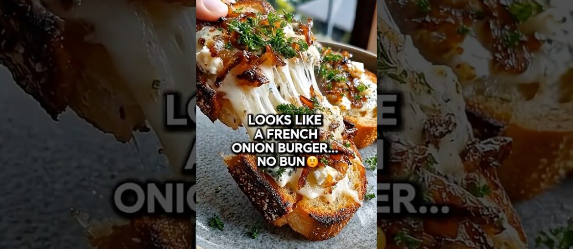 🍔🔥 Cottage Cheese French Onion Burger Melt Towers #yotubeshorts #recipe #bonnecuisine #explore