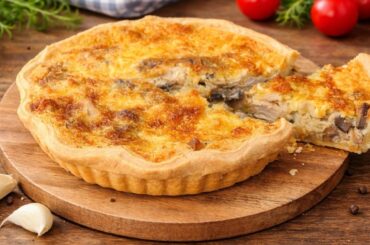 Chicken and Mushroom Quiche Recipe | Classic French Savory Pie