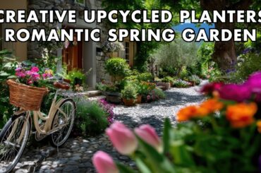 Create a Charming Small French Garden in Spring with Upcycled Planters and Pastel Blooms