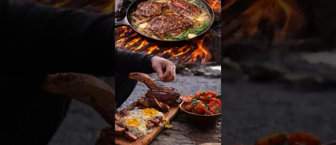 Luxury Butter Garlic Steak Over Fire 🤤🔥