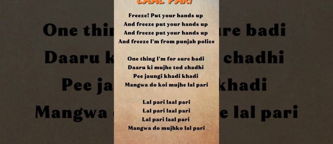 Laal Pari Song Lyrics 🤍 | Bollywood Song ✨| #trendingshorts #song #songlyrics #music #love #shorts