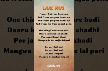 Laal Pari Song Lyrics 🤍 | Bollywood Song ✨| #trendingshorts #song #songlyrics #music #love #shorts