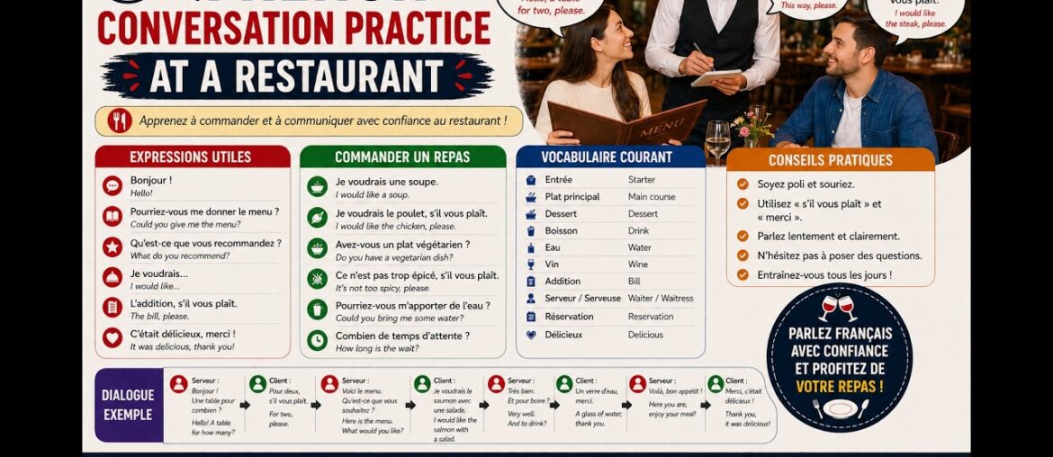 French Conversation Practice – At a Restaurant
