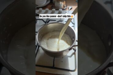 Fresh paneer in France 😳 10 minute fresh paneer at home recipe #shorts  #food #viral  #ytshorts