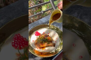 🇫🇷 French Roasted Chicken 🍗 with pomegranate and red wine glaze and garlic sauce 🧄