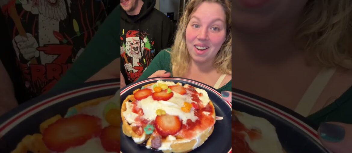 Trix cheesecake stuffed protein French toast or trix cheesecake waffles?!