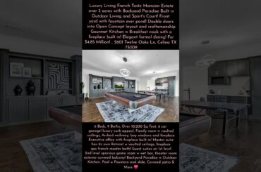 Luxurious Living French Style Mansion Estate with Backyard Paradise and sports court. On 3 acres