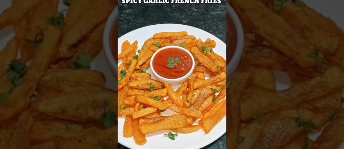 Spicy garlic French fries #shorts #snacks # #recipe #frenchfries #potato #trending #viral #subscribe