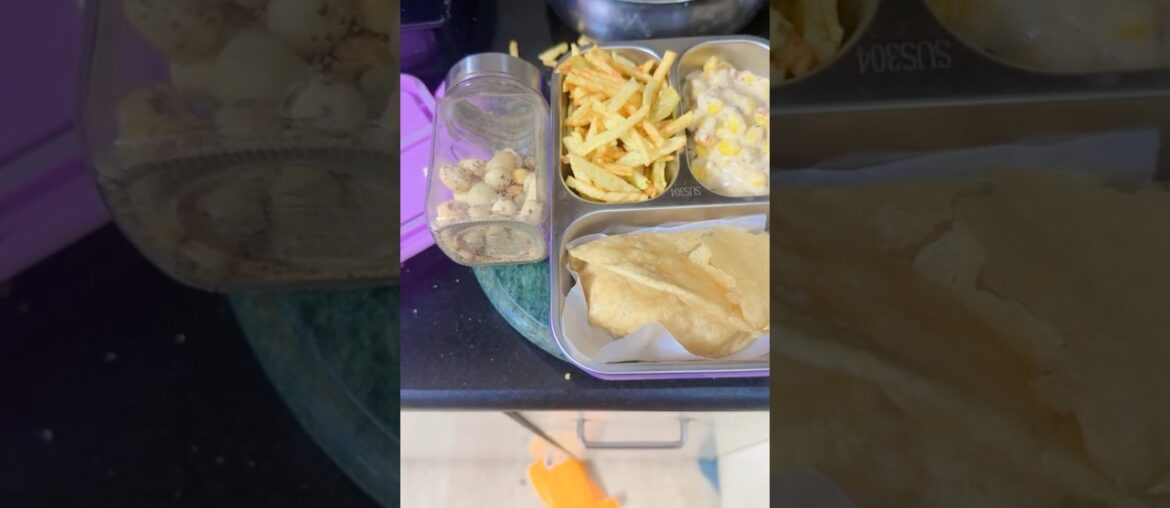 Lunch Box Ideas | Cheesy Corn, French Fries & Roasted Makhana | Easy Tiffin Recipes #foodshorts