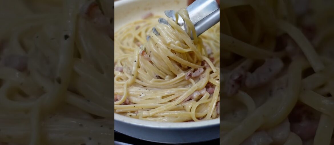 Linguine Carbonara (à la française) facile à faire ! 🤤#recettepates #pates #recettefacile #recette