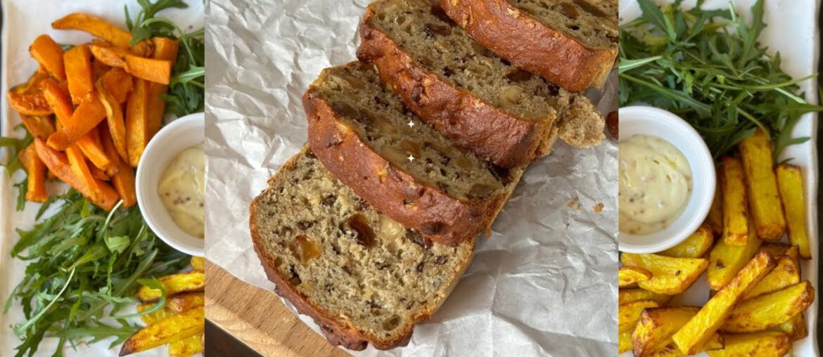 Рецепты в аэрогриле/ идеальный банановый кекс (vegan), батат/картофель фри